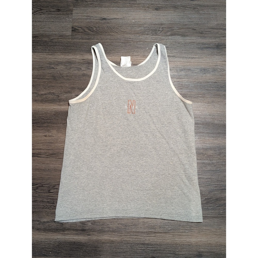 Vintage Nike Tank Top Womens Large Gray Embroidered Logo Made in USA 90s
